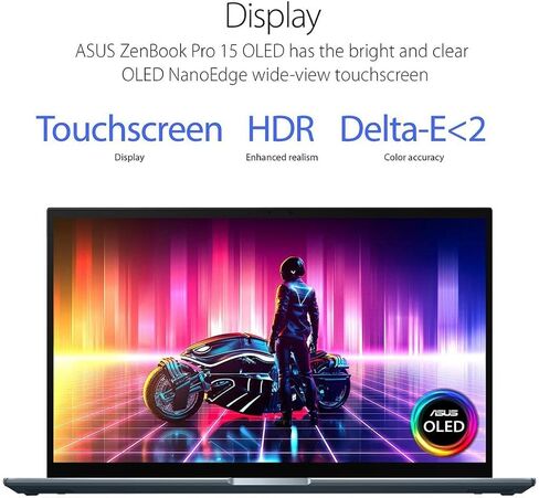 ASUS ZenBook Pro 15 15.6 بوصة شاشة لمس OLED رفيعة كمبيوتر محمول 8 النواة AMD Ryzen 7 5800H NVIDIA GeForce RTX 3050 Ti GPU Backlit KB 133% sRGB 100% DCI-P3 Windows 11 Pro W/HDMI (ذاكرة الوصول العشوائي 16 جيجابايت | 1 تيرابايت SSD) in Saudi Arabia