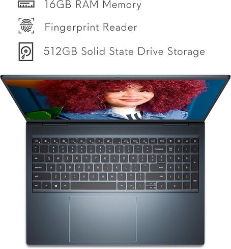 Dell Inspiron 7610 16 Inch Business and Student Laptop - 3K (3072x1920) Display, Intel Core i7-11800H, 16GB DDR4 RAM, 512GB SSD, NVIDIA GeForce RTX 3050 4GB GDDR6, Windows 11 Pro - Mist Blue in Saudi Arabia