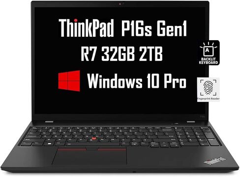 Lenovo ThinkPad P16s 16 بوصة WUXGA (AMD Ryzen 7 PRO 6850U، ذاكرة الوصول العشوائي DDR5 سعة 32 جيجابايت، 2 تيرابايت PCIe SSD، Radeon 680M) كمبيوتر محمول للأعمال، بإضاءة خلفية، بصمة الإصبع، Wi-Fi 6E، ضمان لمدة 3 سنوات، Win 10 / Win 11 Pro in Kuwait