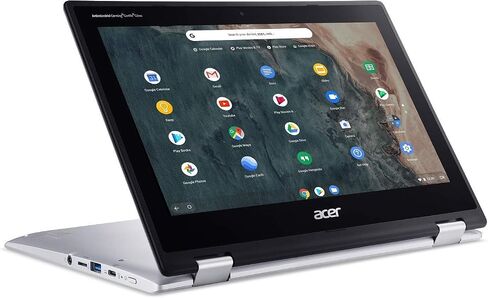 Acer Chromebook Spin 311 CP311-2H-C3KA كمبيوتر محمول قابل للتحويل، Intel Celeron N4000، شاشة لمس عالية الدقة 11.6 بوصة، 4 جيجابايت LPDDR4، 64 جيجابايت eMMC، جيجابت واي فاي، بلوتوث 5.0 (متجدد) in Saudi Arabia