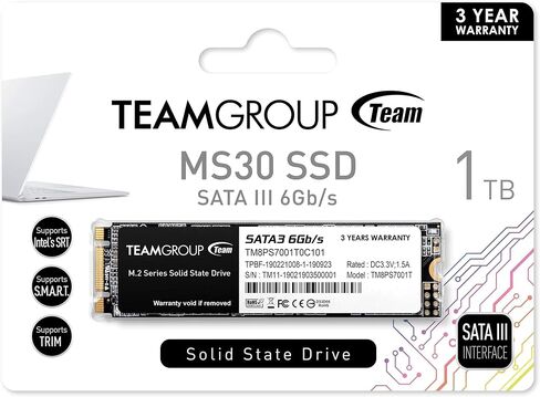 TEAMGROUP MS30 512GB with SLC Cache 3D NAND TLC M.2 2280 SATA III 6Gb/s Internal Solid State Drive SSD (Read/Write Speed up to 530/430 MB/s) Compatible with Laptop & PC Desktop TM8PS7512G0C101 in Kuwait