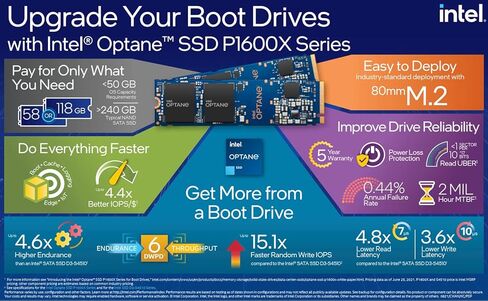 انتل SSD P1600X سلسلة 118GB M.2 PCIE 80MM 3.0 3DX حزمة واحدة من اوبتان in Kuwait
