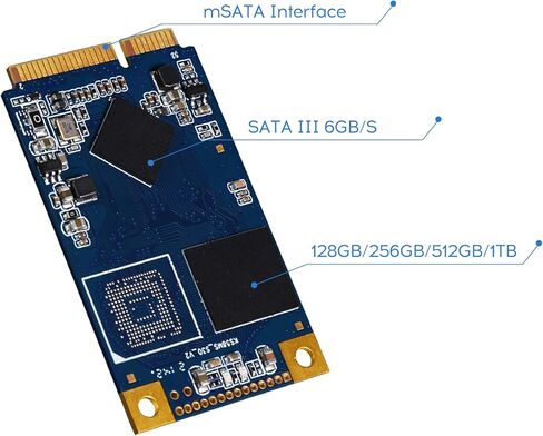 ROGOB 512GB mSATA SSD SATA III 6Gb/s شكل صغير محرك أقراص الحالة الصلبة الداخلي قرص صلب صغير لأجهزة الكمبيوتر المحمول Ultrabook Desktop (30 x 50mm) in Kuwait