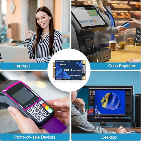 ROGOB 512GB mSATA SSD SATA III 6Gb/s شكل صغير محرك أقراص الحالة الصلبة الداخلي قرص صلب صغير لأجهزة الكمبيوتر المحمول Ultrabook Desktop (30 x 50mm) in Kuwait