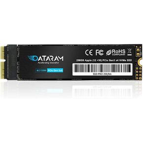وسيط تخزين ذو حالة ثابتة NVMe من DATARAM بسعة 256 جيجابايت M.2 M-Key PCIe NVMe لجهاز MacBook2013-16 من MacBook، Mac Pro، Air، Mini، iMac in Kuwait
