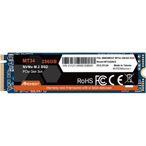MMOMENT NVMe M.2 2280 PCIe Gen 3x4، محرك أقراص SSD داخلي (256 جيجابايت)