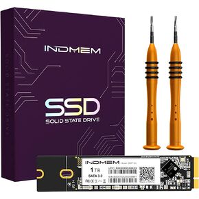 محرك أقراص صلبة SSD ساتا من إندمي 1 تيرابايت ثلاثي الأبعاد تي ال سي فلاش مع أدوات لأجهزة ماك بوك آير صنع في منتصف 2012 A1465 (EMC 2558)، A1466 (EMC 2559) in Kuwait