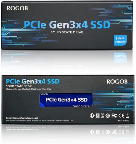 محرك الأقراص الصلبة الداخلي ROGOB 512GB PCIe SSD Gen3*4 NGFF، ترقية السرعة ومحرك التخزين لأجهزة Mac 2013-17، MacBook، Mac Pro، Air، Mini، iMac in Kuwait