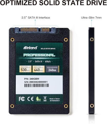 INLAND Pro 5 Pack 512GB SATA SSD 3D NAND 2.5" Internal Solid State Drive in Saudi Arabia