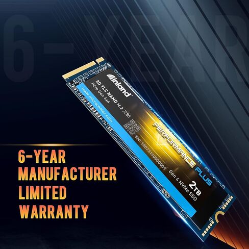 INLAND 1TB Gaming Performance Plus NVMe Internal Gaming SSD Solid State Drive with Heatsink Optimized for PS5 - Gen4 PCIe, M.2 2280, DRAM Cache, 176-Layer TLC 3D NAND Flash, Up to 7000MB/s in Kuwait