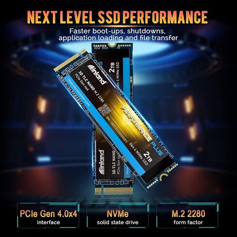 INLAND 1TB Gaming Performance Plus NVMe Internal Gaming SSD Solid State Drive with Heatsink Optimized for PS5 - Gen4 PCIe, M.2 2280, DRAM Cache, 176-Layer TLC 3D NAND Flash, Up to 7000MB/s in Kuwait