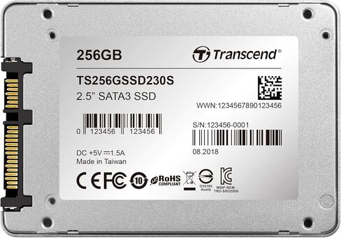ترانسيند TS1TSSD230S 1TB SSD230S 2.5 بوصة SSD ساتا III واجهة 6 جيجابايت في الثانية، فضي in Kuwait