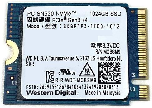 ويسترن ديجيتال هارد SSD سعة 1 تيرابايت SN530 M.2 2230 بمنفذ PCIe الجيل الثالث x4 وذاكرة مستديمة 1024GB SDBPTPZ-1T00 in Kuwait