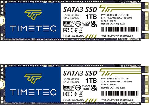 Timetec 512GBx2 (2 Pack) SSD 3D NAND SATA III 6Gb/s M.2 2280 NGFF 256TBW Read Speed Up to 550MB/s SLC Cache Performance Boost Internal Solid State Drive for PC Computer Laptop and Desktop in Saudi Arabia