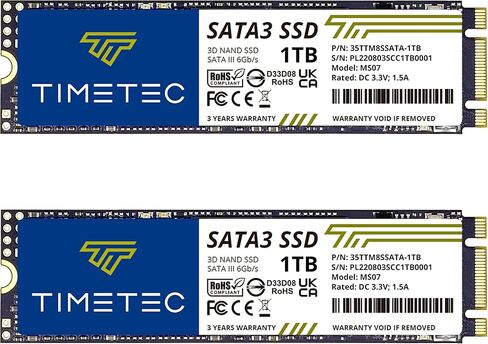 Timetec 512GBx2 (2 Pack) SSD 3D NAND SATA III 6Gb/s M.2 2280 NGFF 256TBW Read Speed Up to 550MB/s SLC Cache Performance Boost Internal Solid State Drive for PC Computer Laptop and Desktop in Saudi Arabia