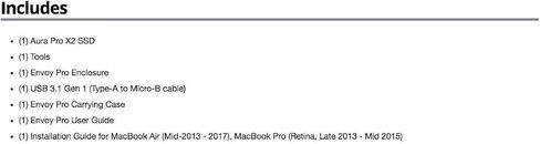 اورا برو X2 SSD لأجهزة ماك بوك اير (منتصف 2013-2017) وماك بوك برو (ريتنا، أواخر 2013 - منتصف 2015) من شركة العالم الأخر للحوسبة in Kuwait