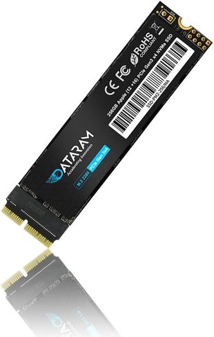 وسيط تخزين ذو حالة ثابتة NVMe من DATARAM بسعة 256 جيجابايت M.2 M-Key PCIe NVMe لجهاز MacBook2013-16 من MacBook، Mac Pro، Air، Mini، iMac in Kuwait