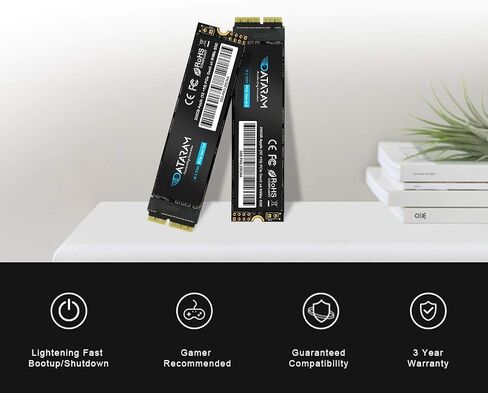 وسيط تخزين ذو حالة ثابتة NVMe من DATARAM بسعة 256 جيجابايت M.2 M-Key PCIe NVMe لجهاز MacBook2013-16 من MacBook، Mac Pro، Air، Mini، iMac in Kuwait
