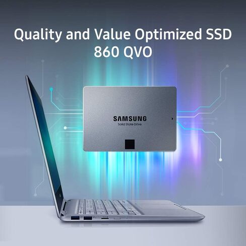 محرك أقراص الحالة الصلبة سامسونج 860 QVO سعة 1 تيرابايت (MZ-76Q1T0B/AM) V-NAND، SATA 6 جيجابايت/ثانية، SSD محسن الجودة والقيمة in Kuwait