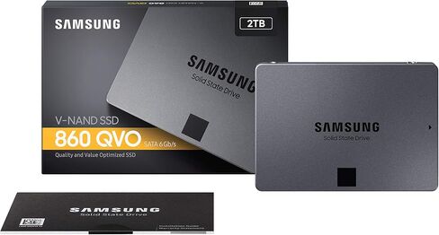محرك أقراص الحالة الصلبة سامسونج 860 QVO سعة 1 تيرابايت (MZ-76Q1T0B/AM) V-NAND، SATA 6 جيجابايت/ثانية، SSD محسن الجودة والقيمة in Kuwait