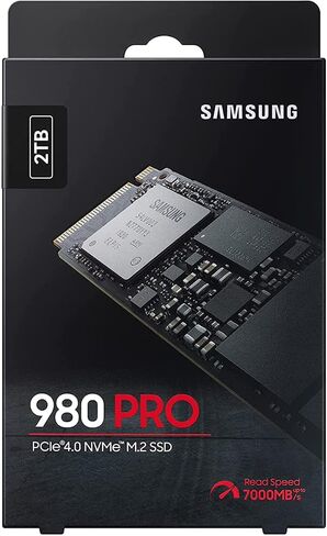 حزمة SAMSUNG MZ-V8P2T0B/AM 980 PRO PCIe 4.0 NVMe SSD 2 تيرابايت مع حزمة حماية محسنة CPS لمدة عام واحد in Kuwait