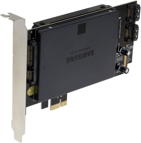SEDNA - PCI Express (PCIe) ثنائي 2.5 بوصة SSD / HDD مهايئ (نسخة قصيرة مزدوجة الجانب اس اس دي اس) (مع دائرة الطاقة المدمجة، لا تحتاج إلى موصل الطاقة ساتاتا)، SSD/HDD غير مشمول in Saudi Arabia