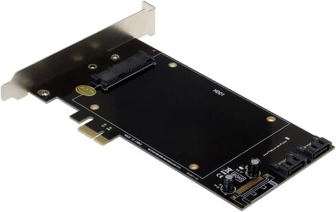 SEDNA - PCI Express (PCIe) ثنائي 2.5 بوصة SSD / HDD مهايئ (نسخة قصيرة مزدوجة الجانب اس اس دي اس) (مع دائرة الطاقة المدمجة، لا تحتاج إلى موصل الطاقة ساتاتا)، SSD/HDD غير مشمول in Saudi Arabia