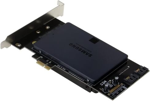 SEDNA - PCI Express (PCIe) ثنائي 2.5 بوصة SSD / HDD مهايئ (نسخة قصيرة مزدوجة الجانب اس اس دي اس) (مع دائرة الطاقة المدمجة، لا تحتاج إلى موصل الطاقة ساتاتا)، SSD/HDD غير مشمول in Saudi Arabia