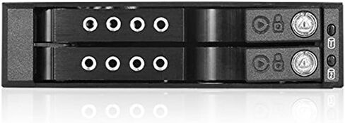 IStarUSA 3.5 بوصة إلى 2 × 2.5 بوصة SATA 6 جيجابت في الثانية HDD SSD حامل قابل للتبديل السريع، أسود، BPN-2535DE-SA in Kuwait