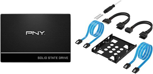 محرك الأقراص الصلبة الداخلي PNY CS900 1 تيرابايت 3D NAND 2.5 بوصة SATA III (SSD) - (SSD7CS900-1TB-RB) ومجموعة تثبيت محرك الأقراص الصلبة الداخلي SABRENT 3.5 بوصة إلى x2 SSD / 2.5 بوصة in Saudi Arabia