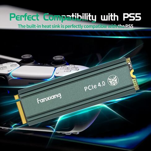 محرك أقراص الحالة الصلبة الداخلي fanxiang S660 500GB PCIe 4.0 NVMe SSD M.2 2280 - مع مبدد حرارة، يصل إلى 5000 ميجابايت/ثانية، متوافق تمامًا مع PS5، ذاكرة التخزين المؤقت الديناميكية SLC in Kuwait