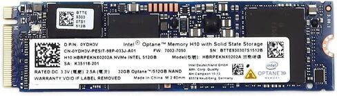 HBRPEKNX0202A 32GB Optane 512GB NAND M.2 2280 PCI-Express 3.0 x4 NVMe Optane Memory مع محرك الحالة الصلبة YDH3V 0YDH3V CN-0YDH3V قطع غيار بديلة متوافقة مع Intel وجميع الأنظمة in Kuwait