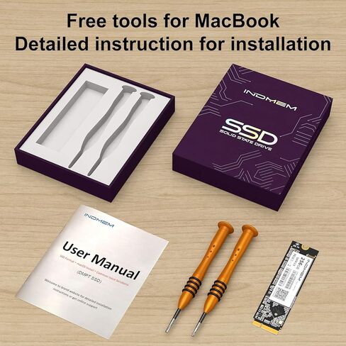 بديل محرك أقراص فلاش INDMEM SATA SSD سعة 256 جيجابايت ثلاثي الأبعاد TLC لجهاز MacBook Pro Retina منتصف 2012، أواخر 2012، أوائل 2013 A1425 (EMC 2557/2672)، A1398 (EMC 2512/2673) in Kuwait