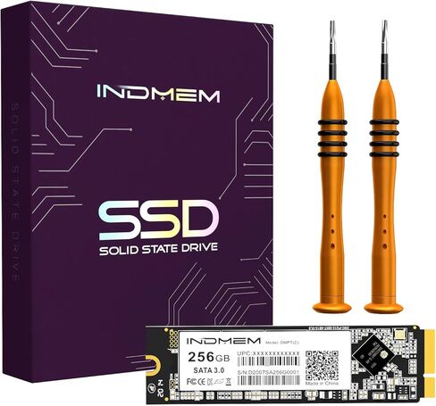 بديل محرك أقراص فلاش INDMEM SATA SSD سعة 256 جيجابايت ثلاثي الأبعاد TLC لجهاز MacBook Pro Retina منتصف 2012، أواخر 2012، أوائل 2013 A1425 (EMC 2557/2672)، A1398 (EMC 2512/2673) in Kuwait