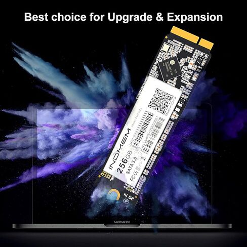 بديل محرك أقراص فلاش INDMEM SATA SSD سعة 256 جيجابايت ثلاثي الأبعاد TLC لجهاز MacBook Pro Retina منتصف 2012، أواخر 2012، أوائل 2013 A1425 (EMC 2557/2672)، A1398 (EMC 2512/2673) in Kuwait