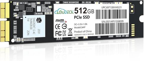 محرك الأقراص الصلبة الداخلي Cloudeck NVMe SSD 512GB PCIe Gen3x4 مع 3D NAND لجهاز MacBook Air (منتصف 2013-2017)، وMacBook Pro (Retina، أواخر 2013-منتصف 2015)، وMac Pro(2013) وMini (2014)، وiMac(2013-) 2017) in Kuwait