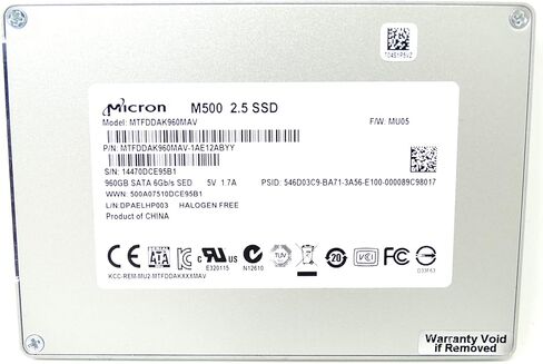 محرك الأقراص الصلبة MTFDDAK960MAV Micron M500 960GB 6GB/s 2.5 بوصة SATA SSD (متجدد) in Saudi Arabia