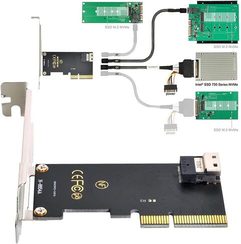 NFHK NGFF M-Key NVME إلى U.2 U2 Kit SFF-8639 إلى SFF-8654 Slimline SAS PCIe SSD محول للوحة الرئيسية in Kuwait