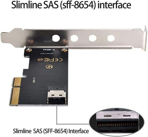 NFHK NGFF M-Key NVME إلى U.2 U2 Kit SFF-8639 إلى SFF-8654 Slimline SAS PCIe SSD محول للوحة الرئيسية in Kuwait