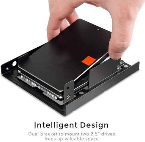 Misaso طبقة مزدوجة SSD معدنية 2.5 إلى 3.5 تركيب داخلي للكمبيوتر SSD القرص الصلب المزدوج سطح المكتب محول محول قوس in Saudi Arabia