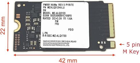 وسيط تخزين ذو حالة ثابتة سامسونج 512GB PM991 M.2 2242 42 ملم NVMe PCIe الجيل الثالث x4 MZALQ512HALU MZ-ALQ5120 من او اي ام in Kuwait