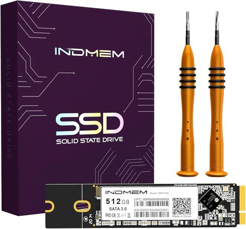 ترقية محرك فلاش INDMEM AHCI SATA SSD 512GB 3D تي ال سي لأجهزة MacBook Air Mid 2012 A1465 (EMC 2558)، A1466 (EMC 2559) in Kuwait