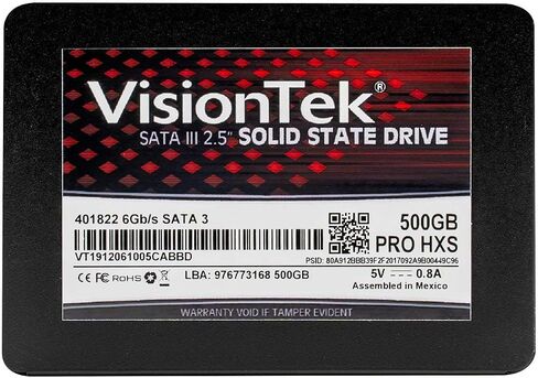 VisionTek PRO HXS 7mm 2.5 Inch SATA III SSD - 256GB - Desktops, Laptops, Mac Systems in Kuwait