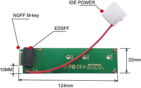chenyang NVMe EDSFF GEN-Z E1.S SSD to U.2 SFF-8639 Host Adapter for 9.5mm/15mm/25mm EDSFF 1U Short SSD in Kuwait