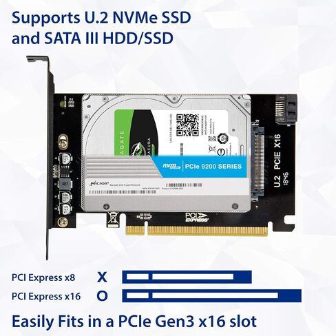 2.5 بوصة U.2 Nvme Drive to PCI Express X16 Slot Card أو SATA III SSD/HDD PCI Mount in Saudi Arabia