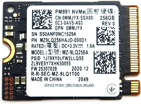 محرك الحالة الصلبة MZ9LQ256HAJD-000D1 قطع غيار بديلة متوافقة مع Samsung PM991 MZ-9LQ256A 256GB M.2 2230 NVMe PCIe Gen3 x4 SSD in Kuwait