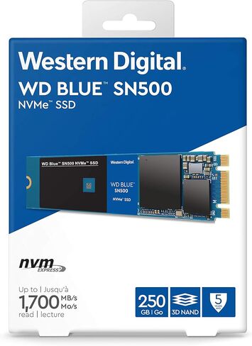 Western Digital 500GB WD Blue SN500 NVMe Internal SSD - Gen3 PCIe, M.2 2280, 3D NAND, Up to 1700 MB/s - WDS500G1B0C in Kuwait