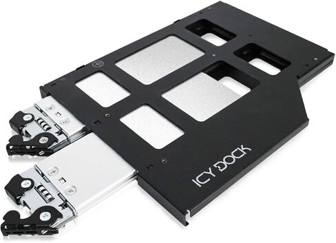 Icy Dock ToughArmor MB852M2PO-B Caddy Rack Mobile, 2X SSD NVMe M.2 Drive Adapter for Odd Ultra Slim (9.5mm) CD/DVD Drive Bay with OCuLink SFF-9402 Connector in Saudi Arabia