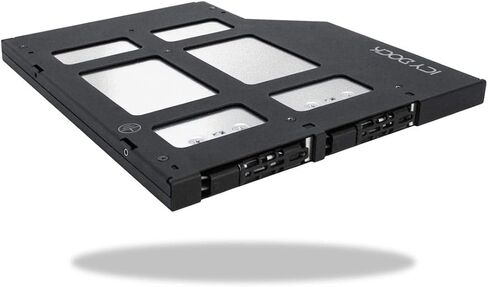 Icy Dock ToughArmor MB852M2PO-B Caddy Rack Mobile, 2X SSD NVMe M.2 Drive Adapter for Odd Ultra Slim (9.5mm) CD/DVD Drive Bay with OCuLink SFF-9402 Connector in Saudi Arabia