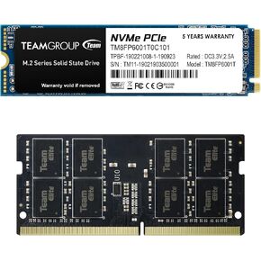 TEAMGROUP MP33 1TB TLC NVMe PCIe Gen3x4 M.2 2280 SSD Read/Write 1,800/1,500 MB/s TM8FP6001T0C101 Bundle with Elite SODIMM DDR4 16GB 3200MHz CL22 Laptop Memory TED416G3200C22-S01 in Kuwait